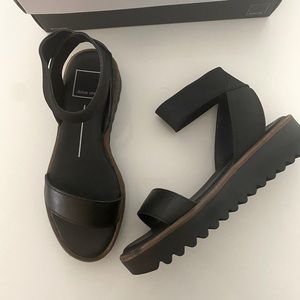 Black platform sandals